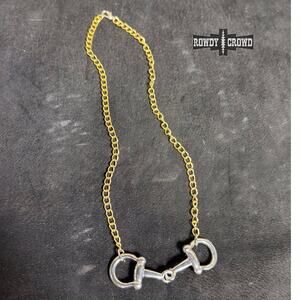 Western Bit Necklace - Silver & Gold Two-Tone Cowgirl Jewelry